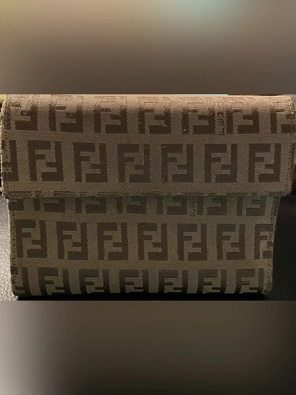 Fendi Monogram Canvas Small Wallet in Brown